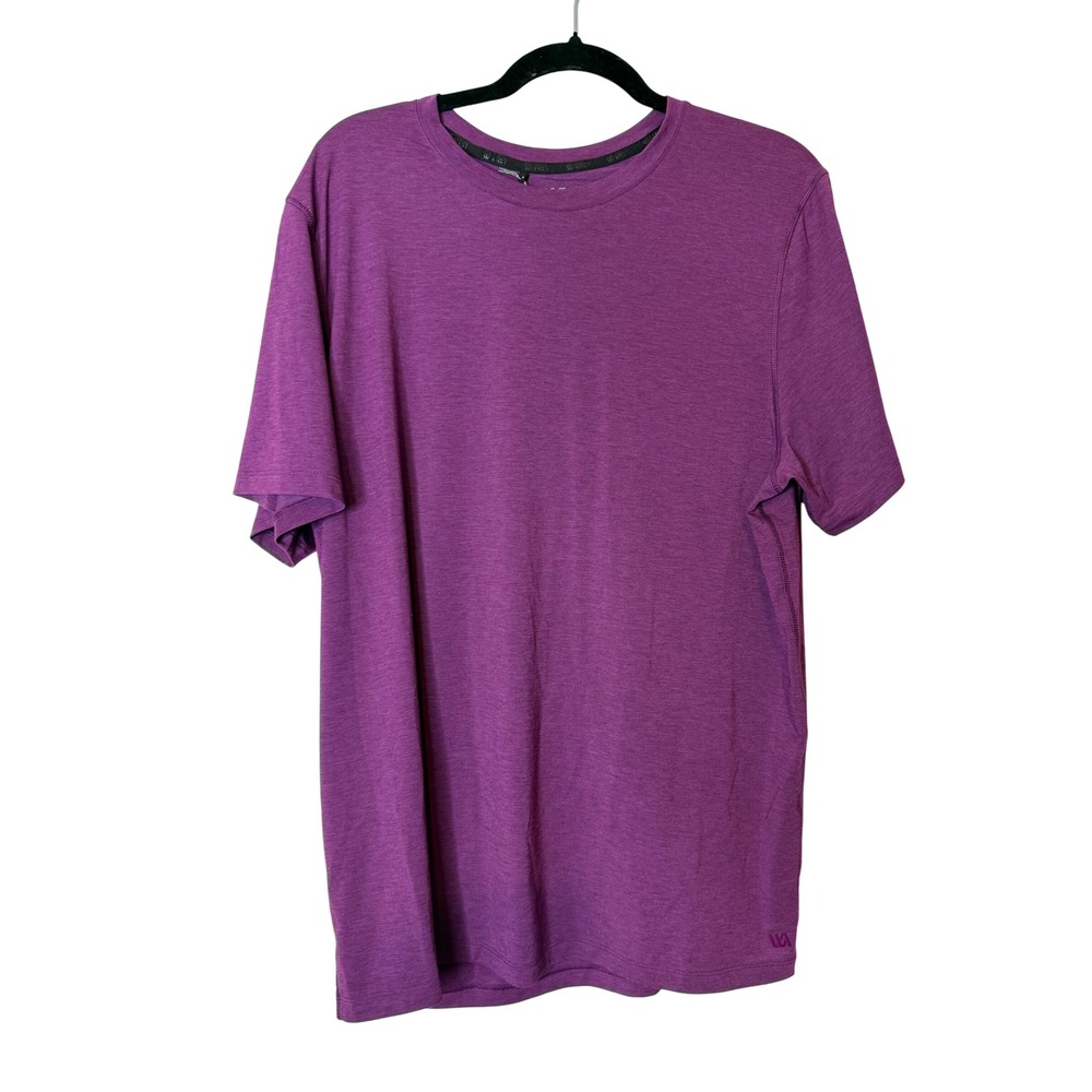 VRST Men's Short Sleeve Icon Tee Moisture Wicking Shirt L Black Cherry Athletic